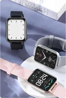 DrPhone CurvX Smartwatch 44mm Goud Leder