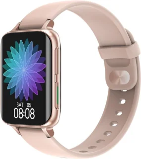 DrPhone CurvX Smartwatch 44mm Goud Leder