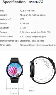 DrPhone DTX-2 Hybrid Smartwatch 42mm Roségoud