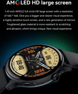 DrPhone DTX Ultra2 Zilver Smartwatch 1.43 Inch AMOLED