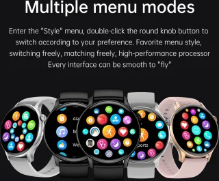 DrPhone DTX Ultra2 Zilver Smartwatch 1.43 Inch AMOLED