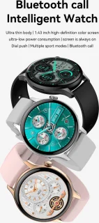 DrPhone DTX Ultra2 Zilver Smartwatch 1.43 Inch AMOLED