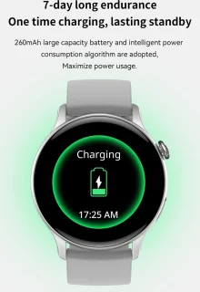 DrPhone DTX Ultra2 Zilver Smartwatch 1.43 Inch AMOLED