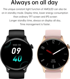 DrPhone DTX Ultra2 Zwart 1.43 Inch AMOLED Smartwatch