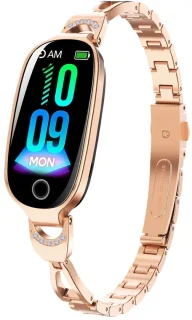DrPhone EleganceX dames smartwatch met rvs band rose goud