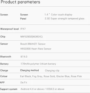 DrPhone GTE3 Smart Metalen Smartwatch Mist Gray