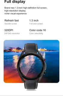 DrPhone ModelX3 Smartwatch Zwart