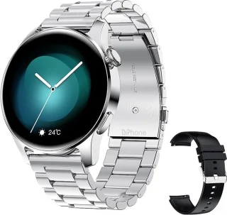 DrPhone ModelX5 Metalen Smartwatch 46mm Zilver