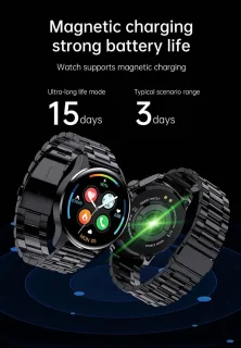 DrPhone ModelX5 Metalen Smartwatch 46mm Zilver