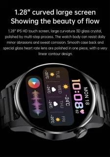 DrPhone ModelX5 Metalen Smartwatch 46mm Zwart