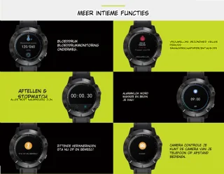 DrPhone ModelX8 Smartwatch Zwart