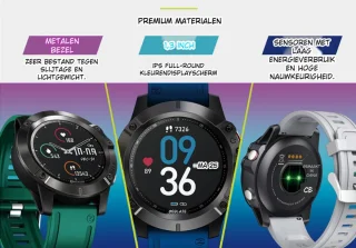DrPhone ModelX8 Smartwatch Zwart