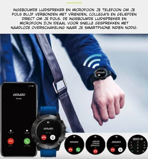 DrPhone ModelX8 Smartwatch Zwart