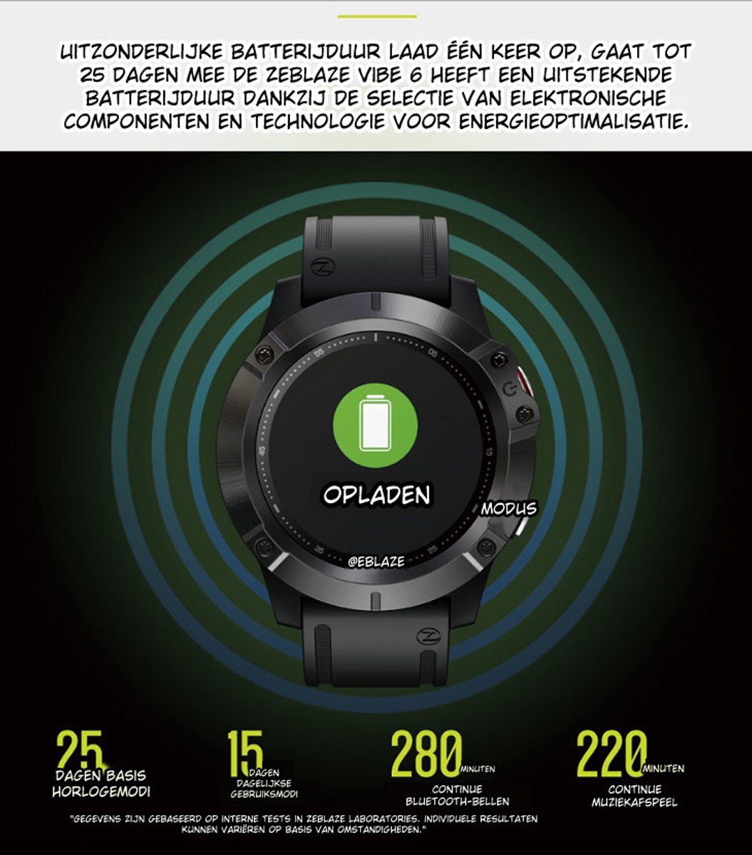DrPhone ModelX8 Smartwatch Zwart
