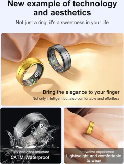 DrPhone RingSense Smart Ring Europese maat 59 Donkergrijs