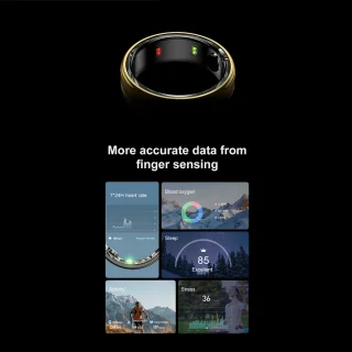 DrPhone RingSense Smart Ring Europese maat 59 Donkergrijs