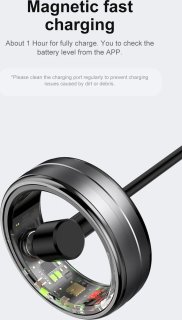 DrPhone RingSense Smart Ring Europese maat 59 Donkergrijs