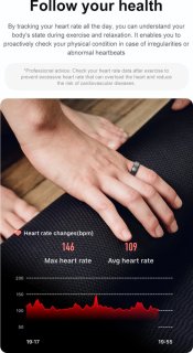 DrPhone RingSense Smart Ring Europese maat 59 Donkergrijs