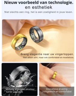 DrPhone RingSense Smart Ring - Europese ringmaat 62 - Donkergrijs