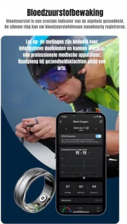 DrPhone RingSense Smart Ring - Europese ringmaat 62 - Donkergrijs