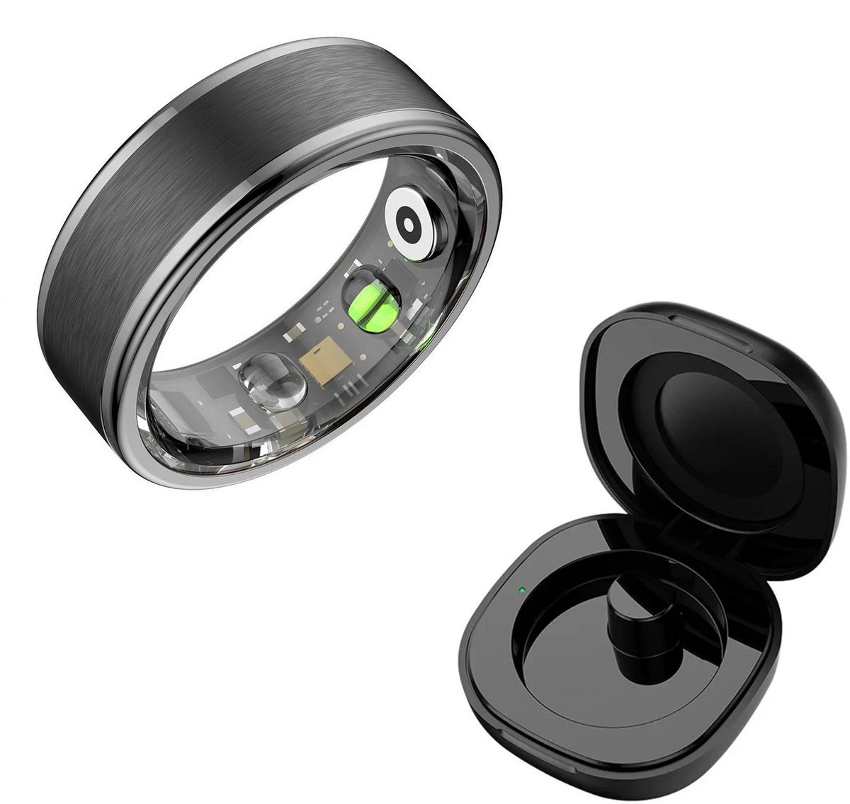 DrPhone RingSense V3 Smart Ring maat 59 zwart met case
