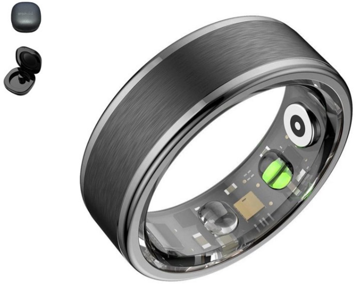DrPhone RingSense V3 Smart Ring maat 59 zwart met case
