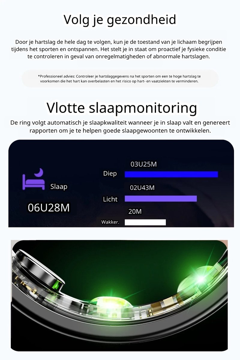 DrPhone RingSense V3 Smart Ring Rose Goud M54