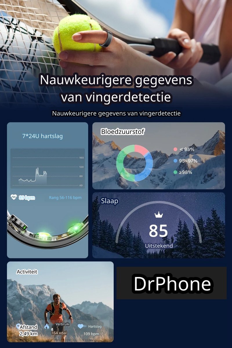 DrPhone RingSense V3 Smart Ring Rose Goud M54
