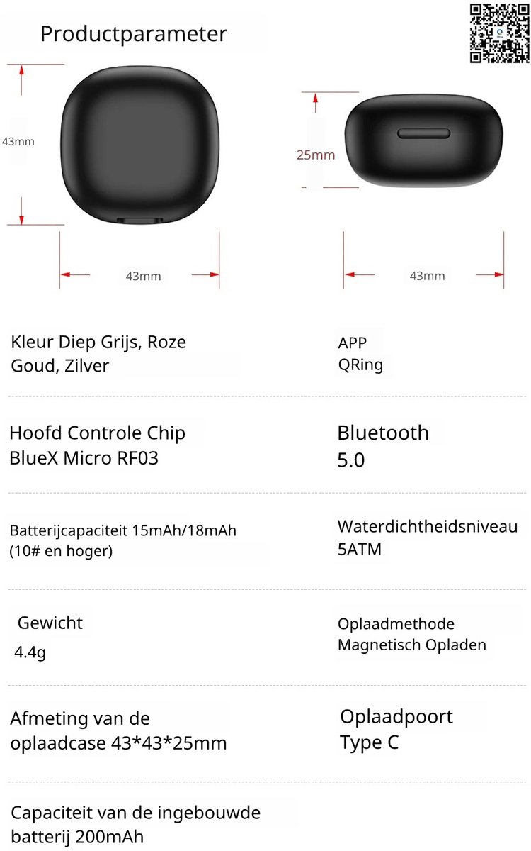 DrPhone RingSense V3 Smart Ring Rose Goud M54