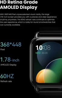DrPhone RS4 Plus Smartwatch Zwart