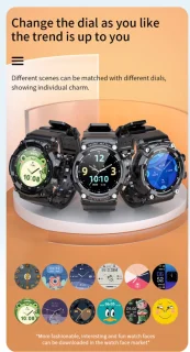 DrPhone SMARTX1 Smartwatch Zwart