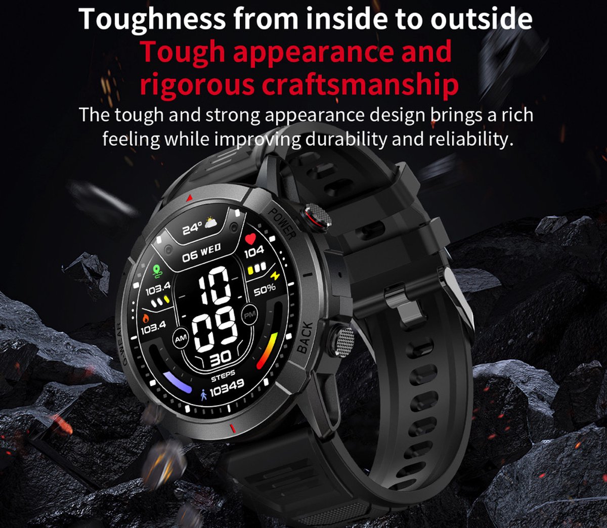 DrPhone SpectraView AMOLED 1.4" Slimme Horloge