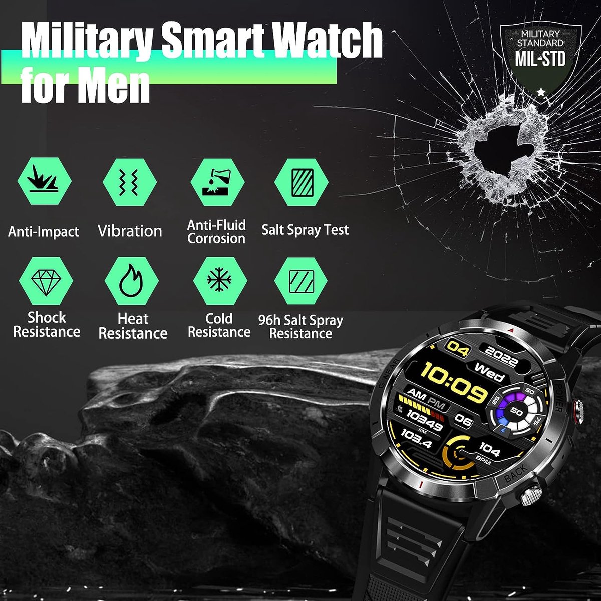 DrPhone SpectraView AMOLED 1.4" Slimme Horloge