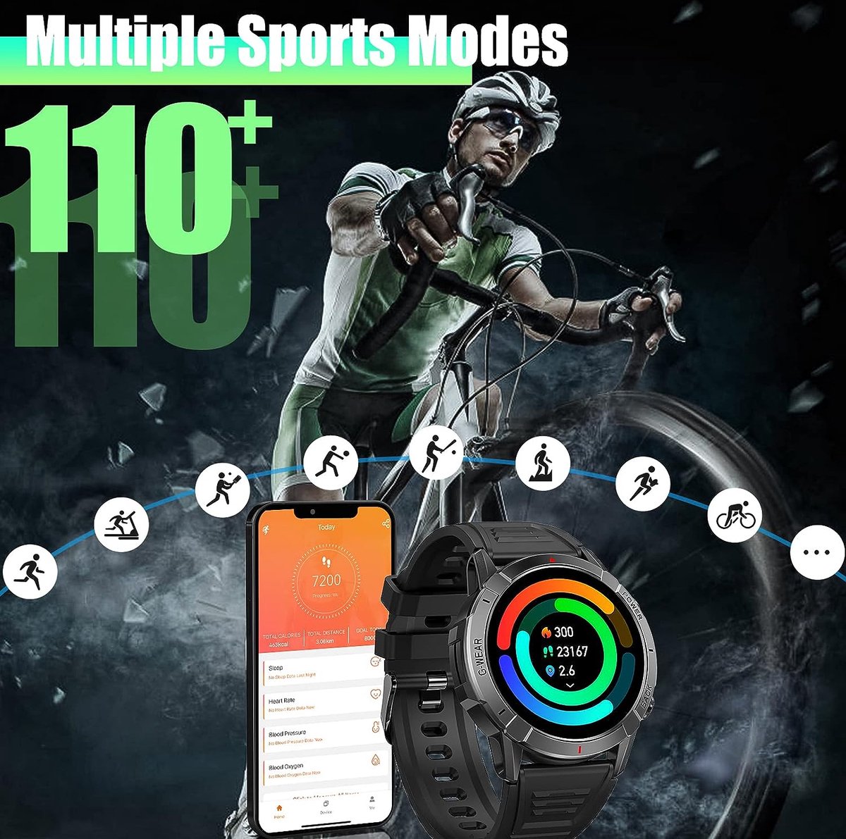 DrPhone SpectraView AMOLED 1.4" Slimme Horloge