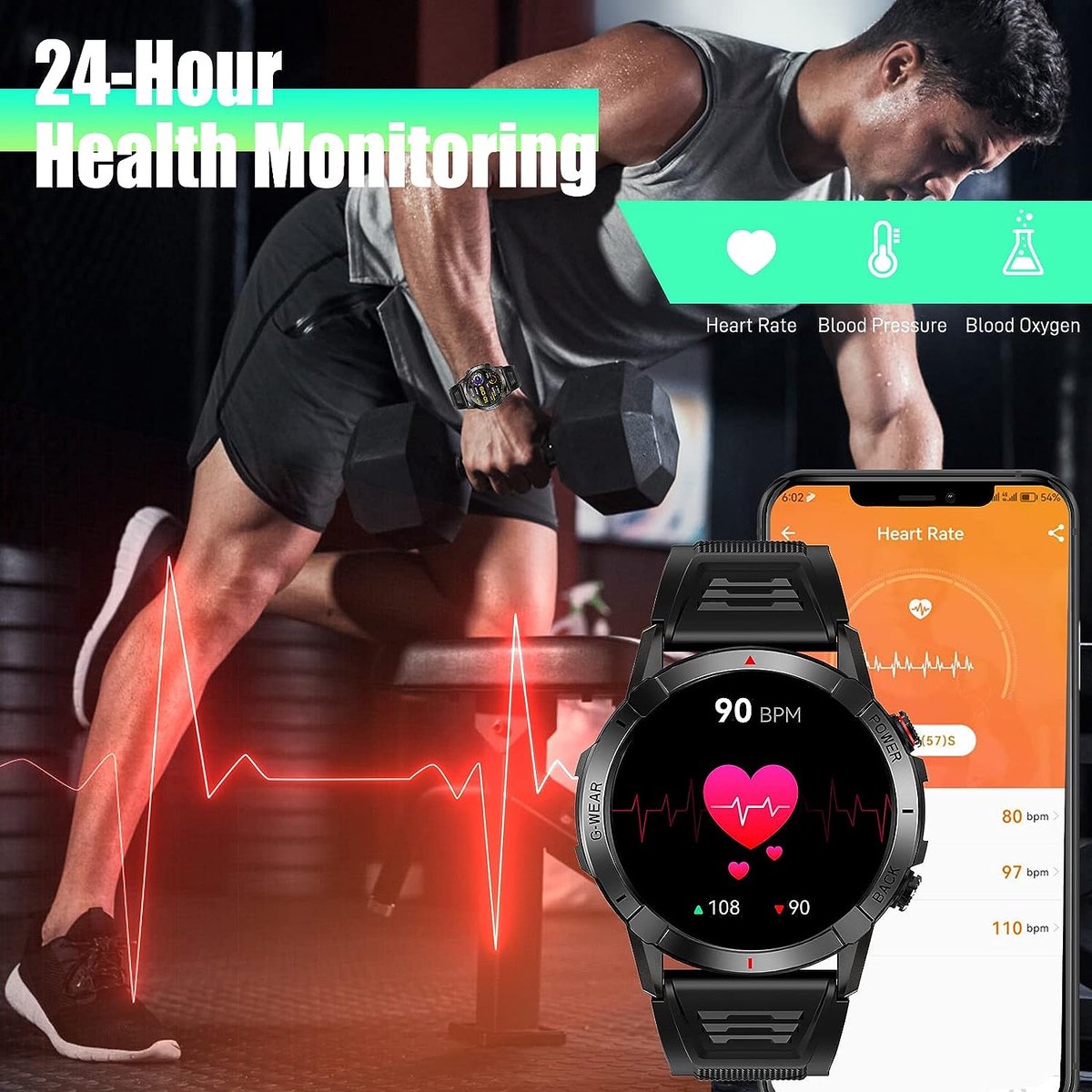 DrPhone SpectraView AMOLED 1.4" Slimme Horloge