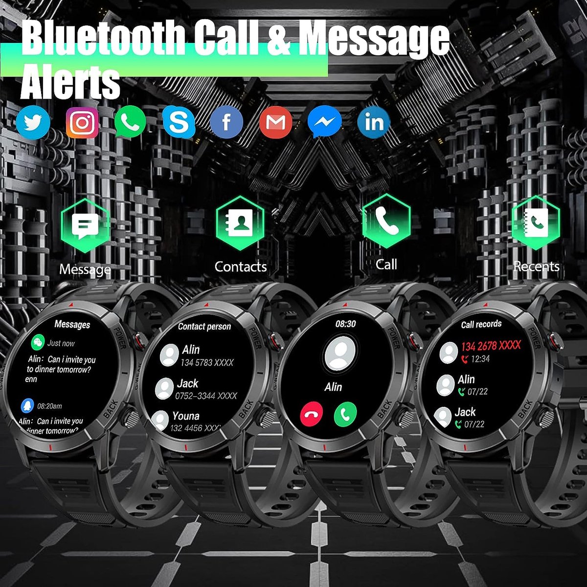 DrPhone SpectraView AMOLED 1.4" Slimme Horloge