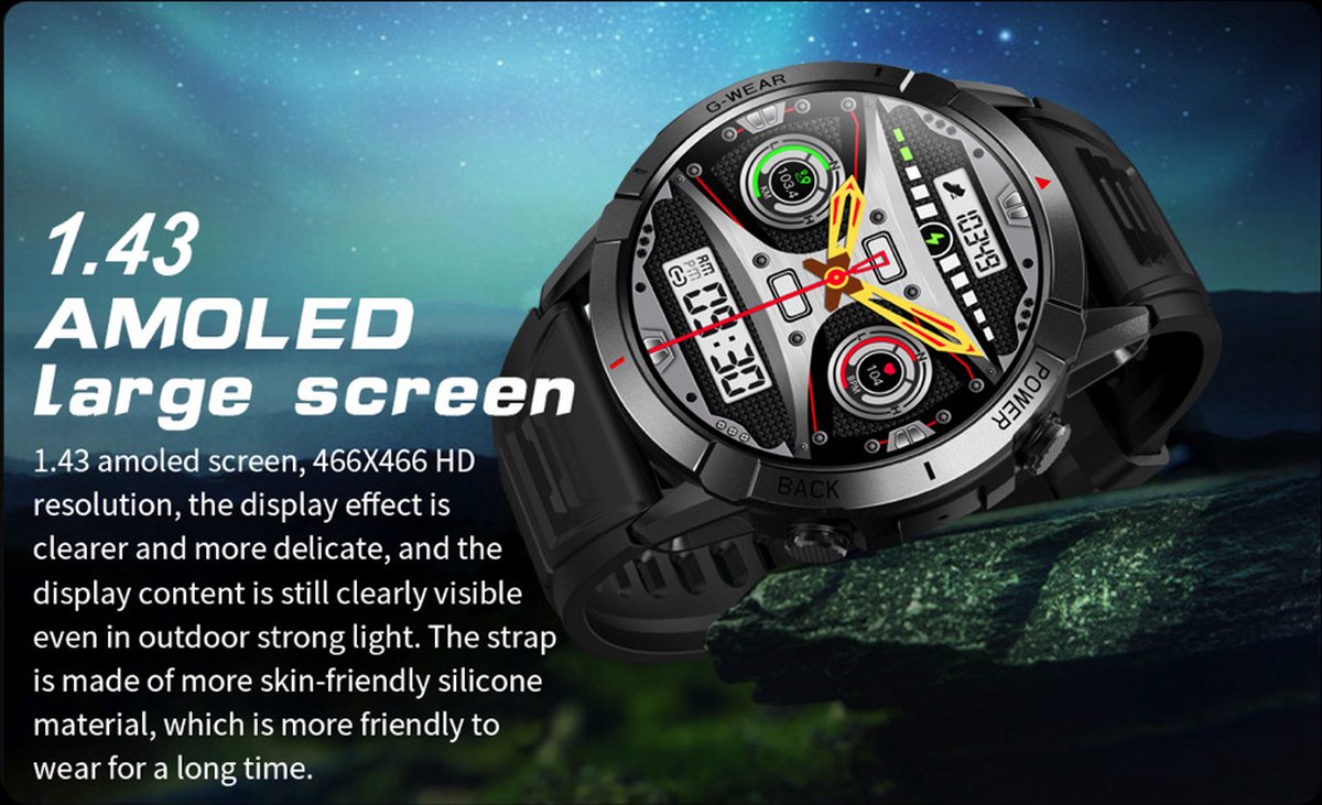 DrPhone SpectraView AMOLED 1.4" Slimme Horloge