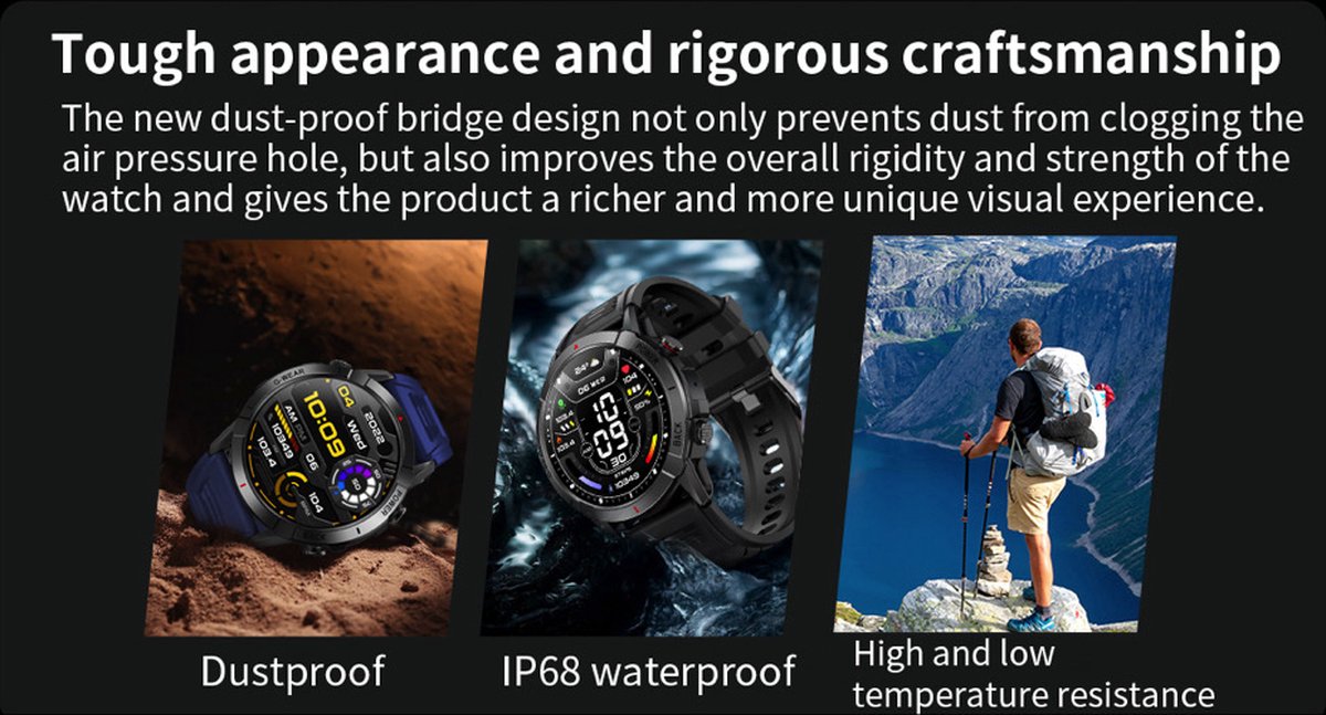 DrPhone SpectraView AMOLED 1.4" Slimme Horloge