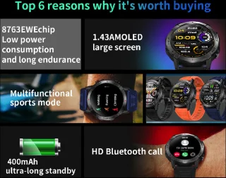 DrPhone SpectraView AMOLED 1.4" Slimme Horloge