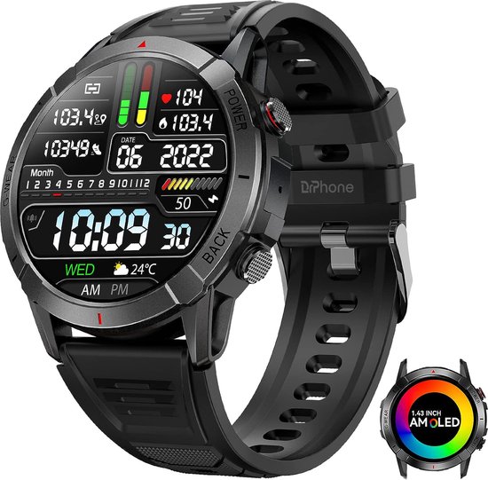 DrPhone SpectraView AMOLED 1.4" Slimme Horloge