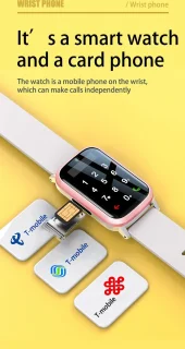DrPhone Zone3 4G GPS Smartwatch Roze Wit
