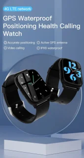 DrPhone ZONE4 4G GPS Smartwatch Zwart