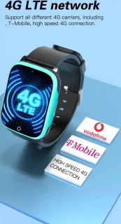 DrPhone ZONE4 4G GPS Smartwatch Zwart