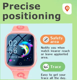 DrPhone ZONE5 4G Smartwatch Kinderen Zwart