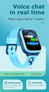 DrPhone ZONE5 4G Smartwatch Kinderen Zwart