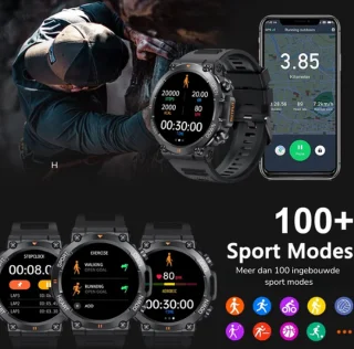 DutchWanted Indestructible Smartwatch 47mm Zwart
