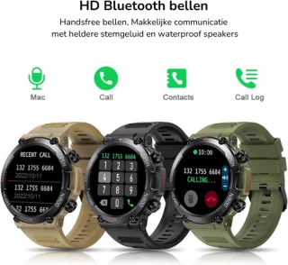 DutchWanted Indestructible Smartwatch 47mm Zwart