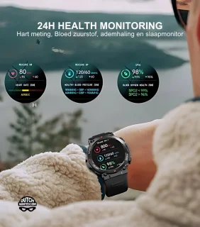 DutchWanted Indestructible Smartwatch 47mm Zwart
