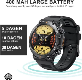 DutchWanted Indestructible Smartwatch 47mm Zwart
