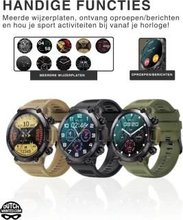 DutchWanted Indestructible Smartwatch 47mm Zwart